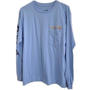Salt Life Men's  M Blue Long Sleeve Cotton Shirt Fishing Beach